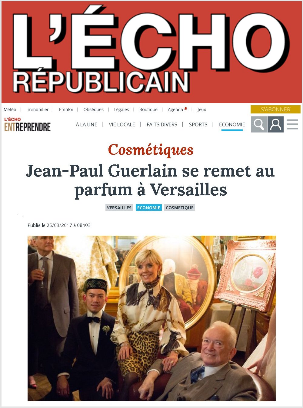 Jean-Paul Guerlain returns to perfume in Versailles